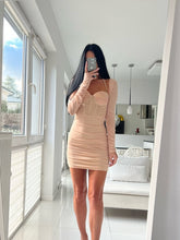Load image into Gallery viewer, Long Sleeve Bodycon Dress Halter Boning Corset Dress Sexy Mesh Evening Night Club Party Dress Mini Autumn Dress Women 2022 Lined