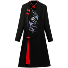 Load image into Gallery viewer, Long Sleeve Stand Collar Retro Buckle Lace Slim Improved Cheongsam Lady Autumn Elegant Plus Size Chinese Style Women Mini Dress