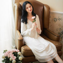 Load image into Gallery viewer, Long White Nightgowns Ladies Vintage Palace Style Lace Nightdress Sexy Women Sleepshirts Elegant Dress Sleepwear Home Clothing