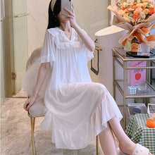 Load image into Gallery viewer, Long White Sleepwear Lace Sexy Women Negligee Vintage Ladies Elegant Japanese Nightgowns Sexy Hot Erotic Homewear Suit Pink