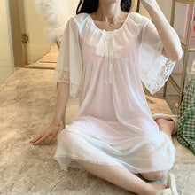 Load image into Gallery viewer, Long White Sleepwear Lace Sexy Women Negligee Vintage Ladies Elegant Japanese Nightgowns Sexy Hot Erotic Homewear Suit Pink
