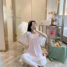 Load image into Gallery viewer, Long White Sleepwear Lace Sexy Women Negligee Vintage Ladies Elegant Japanese Nightgowns Sexy Hot Erotic Homewear Suit Pink