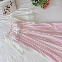 Load image into Gallery viewer, Long White Sleepwear Lace Sexy Women Negligee Vintage Ladies Elegant Japanese Nightgowns Sexy Hot Erotic Homewear Suit Pink