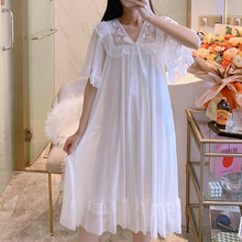 Load image into Gallery viewer, Long White Sleepwear Lace Sexy Women Negligee Vintage Ladies Elegant Japanese Nightgowns Sexy Hot Erotic Homewear Suit Pink