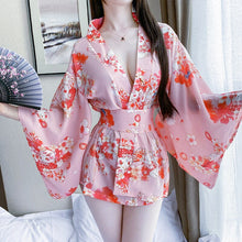 Load image into Gallery viewer, Lovely Sakura Kimono Japanese Uniform Robe Floral Night Bathrobe Gown for Women Cute Cardigan Bathrobe Oversize Sexy Lingerie