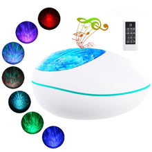 Load image into Gallery viewer, Lucky Stone Ocean Wave Projector Night Light Lamp Bluetooth Music Player Remote Control Colorful Led Projection Nightlight