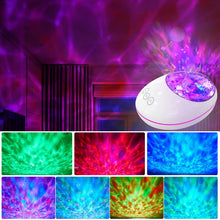Load image into Gallery viewer, Lucky Stone Ocean Wave Projector Night Light Lamp Bluetooth Music Player Remote Control Colorful Led Projection Nightlight