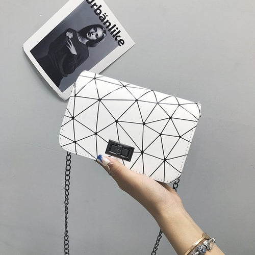 Luxury Brand Fashion Women Shoulder Bags 2020 New Wild Crack Printed Messenger Bag PU Geometric Rhombus Small Square Bag