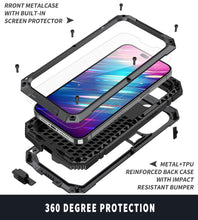 Load image into Gallery viewer, Luxury Rugged Armor 360 Full Phone Case For iPhone 14 Pro Max Plus 13 12 11 Metal Aluminum Shockproof Cover