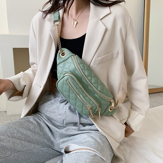 Luxury Women Messenger Belt Bag Pack Waist Bags Girl Travel Small Fanny Chest Pack Bolsas Ladies Mini Crossbody Bag Hip Purse