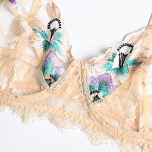Load image into Gallery viewer, Luxury Women Sexy Lingerie Flower Embroidery Underwear Transparent Bra and Brief Sets Fancy Temptation Erotic Sensual Underwear