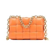 Load image into Gallery viewer, Luxury Women&#39;s Shoulder Bags Weave Leather Flap Bag For Women 2020 New Brand Designer Handbags Thick Chain Crossbody Bags Female