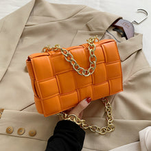 Load image into Gallery viewer, Luxury Women&#39;s Shoulder Bags Weave Leather Flap Bag For Women 2020 New Brand Designer Handbags Thick Chain Crossbody Bags Female