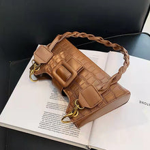 Load image into Gallery viewer, Luxury baguette texture retro new fashion one-shoulder underarm stone pattern diagonal bag