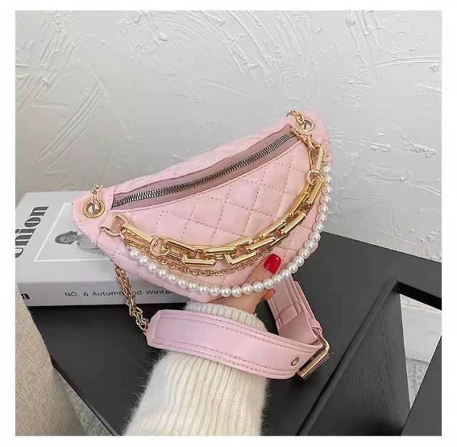 Luxury belt bag ladies new trend fashion messenger shoulder rhombic chain female bag