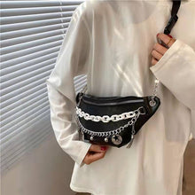 Load image into Gallery viewer, Luxury female bag  Western style waist bag chain solid color one-shoulder messenger female bag