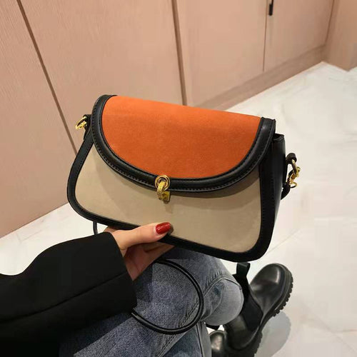 Luxury high-end design brand retro stitching one-shoulder messenger ladies texture bag