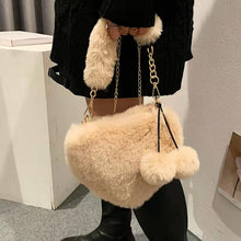 Load image into Gallery viewer, Luxury new plush niche chain shoulder messenger fashion plush bag