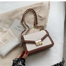 Load image into Gallery viewer, Luxury niche design contrast color western diamond embossed chain one-shoulder messenger handbag