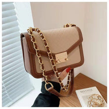 Load image into Gallery viewer, Luxury niche design contrast color western diamond embossed chain one-shoulder messenger handbag