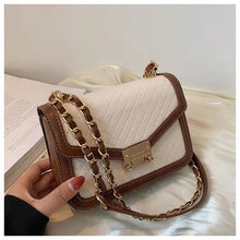 Load image into Gallery viewer, Luxury niche design contrast color western diamond embossed chain one-shoulder messenger handbag
