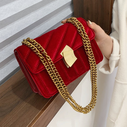Luxury women crossbody bag high quality velvet chain female designer shoulder bag Splicing package party small square bags