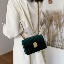 Load image into Gallery viewer, Luxury women crossbody bag high quality velvet chain female designer shoulder bag Splicing package party small square bags