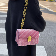 Load image into Gallery viewer, Luxury women crossbody bag high quality velvet chain female designer shoulder bag Splicing package party small square bags