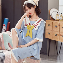 Load image into Gallery viewer, M-5XL women sleepwear summer pajamas set pajamas for women 100% pure cotton short-sleeved casual women nightgowns plus size