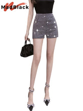 Load image into Gallery viewer, MadBlack Fall Winter Rhinestone Shorts Chic Sexy Shiny Full Diamonds Women Stretch High Waist Glittering Bling New Hot B1N501L