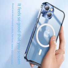 Load image into Gallery viewer, Magnetic Magsafe case For iphone 14 13 12 11 Pro Max Metal lens aluminium alloy Glass frosted protective ultra-thin cover
