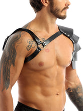 Load image into Gallery viewer, Male Bondage Lingerie Leather Harness Men Adjustable Gay Clothing Sexual Body Chest Harness Belt Strap Punk Rave Costume for Sex