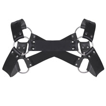 Load image into Gallery viewer, Male Leather Harness for Mens Adjustable Bondage Clubwear Gay Shoulder Body Chest Muscle Harness Belt Straps Punk Rave Costumes