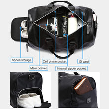 Load image into Gallery viewer, Male Leather Travel Bag Large Duffle Independent Shoes Storage Big Fitness Bags Handbag Bag Luggage Shoulder Bag Black XA237WC