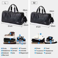 Load image into Gallery viewer, Male Leather Travel Bag Large Duffle Independent Shoes Storage Big Fitness Bags Handbag Bag Luggage Shoulder Bag Black XA237WC