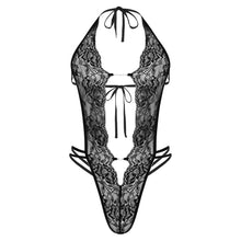 Load image into Gallery viewer, Man Sissy Catsuit Teddy Bodysuit Black Floral Lace Transparent Erotic Lingerie Sexy Nightwear Bodysuits Body Wear Sexy Lingerie