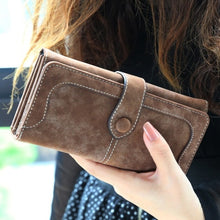 Load image into Gallery viewer, Many Departments Faux Suede Long Wallet Women Matte Leather Lady Purse High Quality Female Wallets Card Holder Clutch Carteras