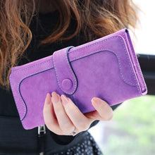 Load image into Gallery viewer, Many Departments Faux Suede Long Wallet Women Matte Leather Lady Purse High Quality Female Wallets Card Holder Clutch Carteras