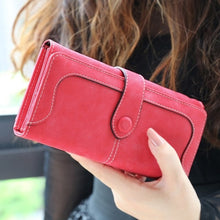 Load image into Gallery viewer, Many Departments Faux Suede Long Wallet Women Matte Leather Lady Purse High Quality Female Wallets Card Holder Clutch Carteras