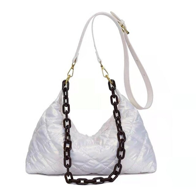 Marca designer feminina 2021 inverno na moda senhora acolchoado bolsa de ombro pequena marca bolsas crossbody sacos