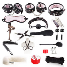 Load image into Gallery viewer, Meganu Kit Adult Sex Toy Male and Female Handcuffs Nipple Clip Whipping Metal Anal Plug Butt BDSM Binding Kit бдсм набор