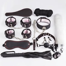 Load image into Gallery viewer, Meganu Kit Adult Sex Toy Male and Female Handcuffs Nipple Clip Whipping Metal Anal Plug Butt BDSM Binding Kit бдсм набор