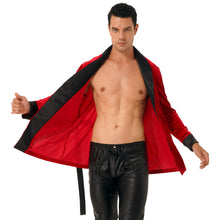 Load image into Gallery viewer, Men Christmas Kimono Bathrobe Nightwear Autumn Velvet Robe Tops With Belt Winter Warm Sleepwear Nightgown Male Loose Home Wear