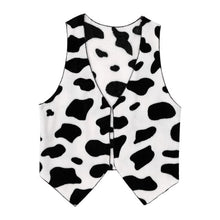 Load image into Gallery viewer, Men Cow Print Festival Vintage Ball Costumes Vest Open Front Flannel Thicken Waistcoat Halloween Cosplay Carnival Party Dress Up