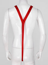 Load image into Gallery viewer, Men One-Piece Lingerie Underwear Thong Bowknot Velvet Penis Pouch Mankini Bodysuit Nightwear Christmas Costume Erotic Teddies