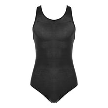 Load image into Gallery viewer, Men Sexy Jumpsuit Leotard Solid Color Round Neck Sleeveless Skinny Bodycon Bodysuit Wrestling Singlet Stretchy Swimsuit Swimwear