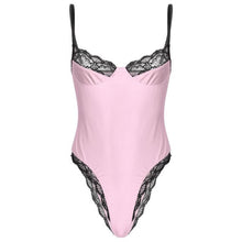 Load image into Gallery viewer, Men Sexy Lace Bodycon Lingerie Bodysuit Bodystocking Sissy Gay Male Sleeveless Lingerie Teddies Catsuit Nightwear Pajamas