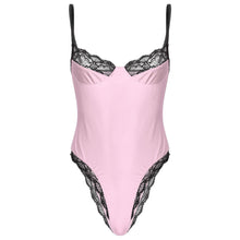 Load image into Gallery viewer, Men Sexy Lace Bodycon Lingerie Bodysuit Bodystocking Sissy Gay Male Sleeveless Lingerie Teddies Catsuit Nightwear Pajamas