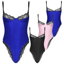 Load image into Gallery viewer, Men Sexy Lace Bodycon Lingerie Bodysuit Bodystocking Sissy Gay Male Sleeveless Lingerie Teddies Catsuit Nightwear Pajamas