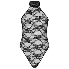 Load image into Gallery viewer, Men Sexy See-through Floral Lace Bodycon Bodysuit Halter Lace-up Backless Sheer Leotard Sissy Lingerie Teddies Catsuit Nightwear